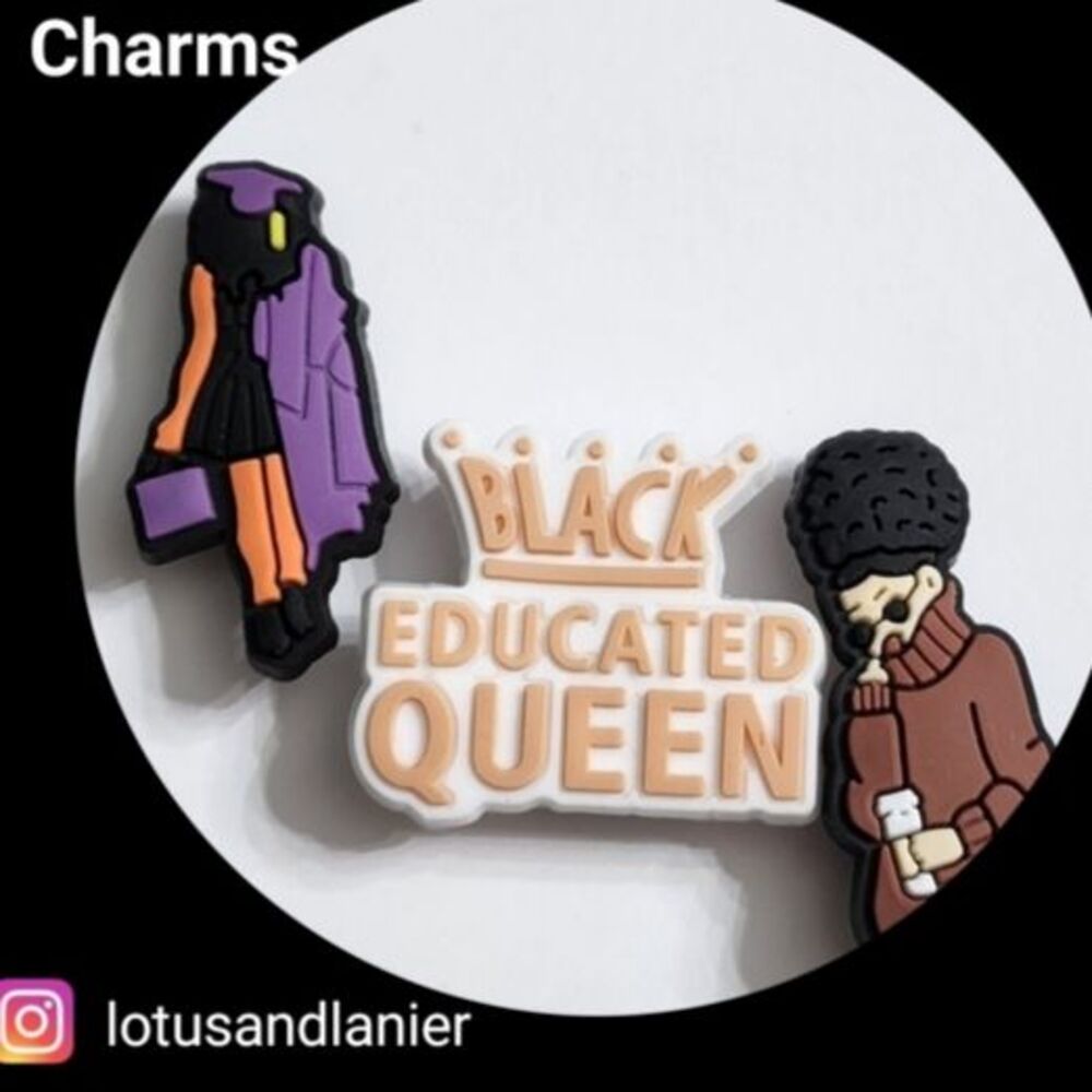 Shoe Charms "Black Educated Queen" Set of 3